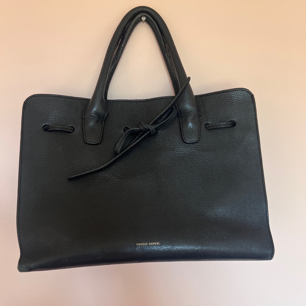 Mansur Gavriel Black Leather Handbag Sun Bag medium